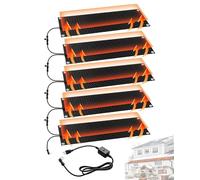 XHHBS Tapis de Fusion Neige chauffés extérieurs for Les barrages Glace, à Vitesse 3 Pouces et surclasseur(Black-5 Pcs,10x48in)