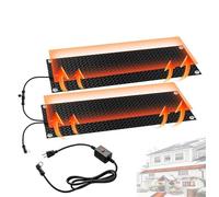 XHHBS Tapis de Fusion Neige chauffés extérieurs for Les barrages Glace, à Vitesse 3 Pouces et surclasseur(Black-2 Pcs,12x24in)