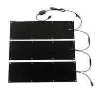 XHHBS Tapis de passerelle chauffés chauffés extérieurs, Tapis de Fusion de Neige Non GLIP(Black-3 Pcs,12x24in)
