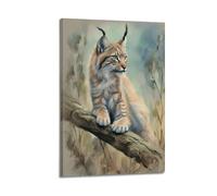 XHHOKA Lynx Poster aquarelle réaliste sur toile décorative et élégante 60 x 90 cm
