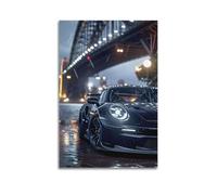 XHHOKA Poster 911 GT3 RS - Motif voiture de sport Cyber Rainy Night City Bridge de Sydney - Style industriel - Décoration murale - 40 x 60 cm