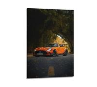 XHHOKA Poster de voiture de sport GT Black Series, Autumn Forest Road, spoiler en fibre de carbone décoratif sur toile murale et art poster 60 x 90 cm