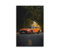 XHHOKA Poster de voiture de sport GT Black Series, Autumn Forest Road, spoiler en fibre de carbone décoratif sur toile murale et art poster 60 x 90 cm