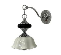 XHJL Applique murale moderne en céramique avec culot E27 style rétro Lampes murales industriel d'intérieur pour chambre à coucher, chevet, salon, véranda, entrée, salle à manger (Chrome)