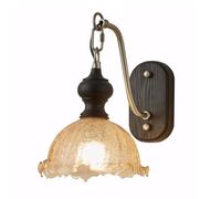 XHJL Applique murale moderne en verre en forme de fleur Appliques de style industriel lampe murale pour chambre, chevet, salon, véranda, entrée, salle à manger (Noir)