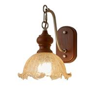 XHJL Applique murale moderne en verre en forme de fleur Appliques de style industriel lampe murale pour chambre, chevet, salon, véranda, entrée, salle à manger (Couleur noix)