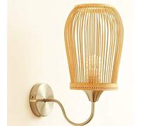 XHJL Appliques murales, applique murale en bambou vintage abat-jour en rotin en osier luminaires rustiques appliques murales décor pour salon restaurant café bar couloir, base E27