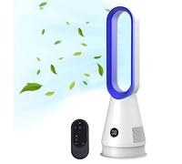XHKJGS 2 en 1 Ventilateur de Tour sans Latte purificateur Moderne, sans Feuilles pour Un Bureau à Domicile, Plancher oscillant à 80 ° Debout avec éloigné, 8 Vitesses, minuteur 8h, Touche LED Sn,