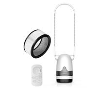 XHKJGS 2 po Purificateur d'air Purificateur Bladeless Tower Ventilateur, Tour avec Cercle de Vent Pliable pour Le Bureau à Domicile, 120 ° Oscillant Plancher à Distance Debout, 8 Vitesses,