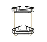 XHKJGS Ensemble étagère Murale de Salle de Bain Moderne avec Serviette à Barre de Serviette Robe Robe Crochet Tout Copper Black Gold HAUTWARE 2 Tier Triangle Panier Organisateur pour Les Accessoires