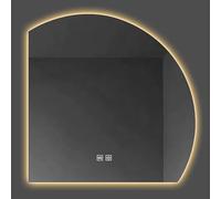 XHKJGS Miroir de Salle de Bain LED Miroir Mural sans Cadre avec Interrupteur Tactile Anti-Brouillard 3 Éclairage de Couleur 50 90cm Forme Semi-Circulaire HD/Explosion (NAISSEMENT Passe)