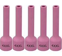 XHKJGS Plasma Cutte Tig Gas Lens Buzzle Alumine Tasses en céramique Extra Long 53N58XXL 4XXL 6,5 mm pour PTA DB SR WP 9 17 18 20 25 26 TIG Soudage Torch Pack de 5