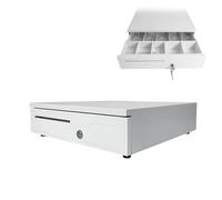 XHKJGS Registre de Caisse pour Les Petites Entreprises Tiroir Robuste pour Le système de Point de Vente avec 5 Bill 5 Coin Tray, sécurisé avec Un Verrouillage de clé en 3 Positions, idéal pour Les