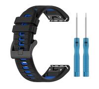 xhKJO 26mm Bracelet de Montres pour Garmin Descent MK3i 51mm /Garmin Descent MK3 51mm, Silicone Bracelets Bande Strap Sangle pour Garmin Epix Pro 51mm / Garmin Fenix 7X Pro/Tactix 7 (noir bleu)
