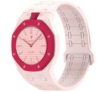 xhKJO Bracelet de Remplacement pour Swatch Royal Pop Sangle,Fermoir Strap Bracelets de Montres Bracelets Bande avec Silicone Sangle Armband pour Swatch x AP Royal Pop (rose 1, crown at 12 o’clock)
