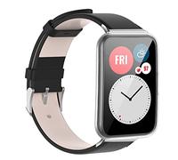 xhKJO Bracelet pour Huawei Watch Fit Special Edition B39 Strap, Bracelet de Montre,Cuir Véritable Bracelets Montre Armband Bande Fermoir Sangle pour Huawei Watch Fit Special Edition B39 (noir)