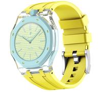xhKJO Bracelet pour Swatch Royal Pop Sangle, Bracelets de Montres Bracelets Bande Strap Silicone Sangle Armband Bracelet de Remplacement pour Swatch x AP Royal Pop (jaune, crown at 12 o’clock)