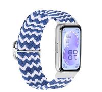 xhKJO Bracelets de Montres pour Huawei Band 11 Pro Sangle, Flip Strap Bracelets Bande avec Fermoir Nylon Sangle Armband Bracelet de Remplacement pour Huawei Band 11 Watch Accessoires (bleu blanc)