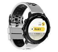 xhKJO Bracelets pour Coros Apex 4 46mm Sangle, Flip Strap Bracelets de Montres Bande avec Fermoir Silicone Sangle Armband Bracelet de Remplacement pour Coros Nomad Watch Accessoires (blanc noir)