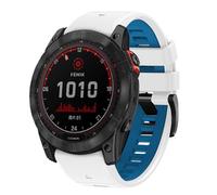 xhKJO Sangle pour Garmin Fenix 7 Pro/Fenix 7 Strap, 22mm Fermoir Flip Bracelets de Montres Bande avec Silicone Armband Bracelet de Remplacement pour Garmin Epix Gen 2 / Quatix7 Pro (blanc bleu)
