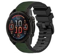 xhKJO Sangle pour Garmin Fenix 8 51mm / Enduro 3, Nylon Véritable Bracelets de Montres Watchband Strap Bande Fermoir Bracelet de Remplacement pour Garmin Epix Pro 51 mm / D2 Mach 1 Pro 51mm (vert)