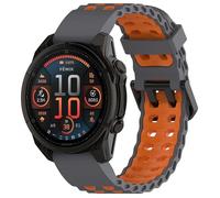 xhKJO Sangle pour Garmin Fenix E 47mm / 8 47MM, 22mm Bracelets de Montres Watchband Silicone Strap Bande Fermoir Bracelet de Remplacement pour Garmin Quatix 7 Pro 47mm / Epix Pro Gen 2 (gris orange)