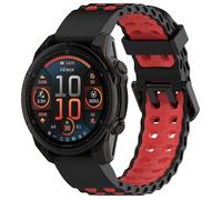xhKJO Sangle pour Garmin Fenix E 47mm / 8 47MM, 22mm Bracelets de Montres Watchband Silicone Strap Bande Fermoir Bracelet de Remplacement pour Garmin Quatix 7 Pro 47mm / Epix Pro Gen 2 (noir rouge)