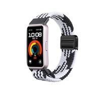 xhKJO Sangle pour Huawei Band 10 9 8 Bracelets de Montres,Fermoir Flip Strap Bracelets Bande avec Nylon Sangle Armband Bracelet de Remplacement pour Huawei Band 10 9 8 Accessoires (noir blanc)