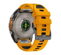 xhKJO Silicone Sangle pour Garmin Fenix E 47mm / 8 47MM,22mm Bracelets de Montres Watchband Strap Bande Fermoir Bracelet de Remplacement pour Garmin Quatix 7 Pro 47mm / Epix Pro Gen 2 (noir orange)