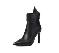 XHLZAAUE Bottines à Bout Pointu avec Fermeture éclair pour Femmes Talon Aiguille Bottines Automne,Noir,38 EU