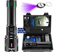 Xhm90.2 Xhm90.2 Ultra Powerful Led Torch - 1000000lumens Usb Rechargeable Flashlight - Ip67 Waterproof Torch - 5 Lighting Modes For Camping Hiking Emergency