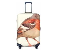 XHMKGGYBZ Housse de protection élastique pour valise, motif lapins qui frolicking in flowers 4 tailles, résistante aux rayures et aux taches, lavable, Oiseau moqueur sur branche regardant, S