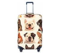 XHMKGGYBZ Housse de protection élastique pour valises en tranches d'agrumes et de tomates, 4 tailles, résistante aux rayures et aux taches, housse de bagage à main lavable, Douze portraits de chiens