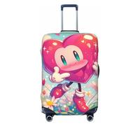 XHMKGGYBZ Line Art Housse de protection élastique pour valise de couple 4 tailles résistantes aux rayures et aux taches, Elfe du cœur dans une prairie fleurie, M