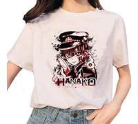 xhomeshop Anime Toilette lié Hanako-Kun T-Shirt Noir élégant décontracté Haut à Manches Courtes Gojo Satoru Cosplay T-Shirts Unisexe
