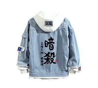 xhomeshop Assassination Classroom Unisexe Veste À Capuche Japonais Harajuku Casual Faux Deux Sweats Anime Caractère Imprimer Jean Manteau S-3XL