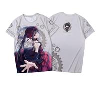 xhomeshop Date Anime Live T-Shirt Kurumi Tokisaki Yatogami Tooka Yoshino T-Shirt Impression Double Face Mode Cute Casual Top Unisexe
