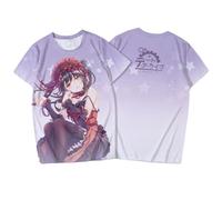 xhomeshop Date Anime Live T-Shirt Kurumi Tokisaki Yatogami Tooka Yoshino T-Shirt Impression Double Face Mode Cute Casual Top Unisexe