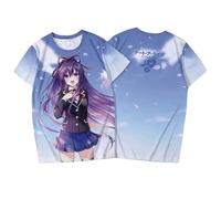 xhomeshop Date Anime Live T-Shirt Kurumi Tokisaki Yatogami Tooka Yoshino T-Shirt Impression Double Face Mode Cute Casual Top Unisexe
