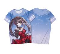 xhomeshop Date Anime Live T-Shirt Kurumi Tokisaki Yatogami Tooka Yoshino T-Shirt Impression Double Face Mode Cute Casual Top Unisexe