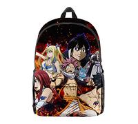 xhomeshop Fairy Tail Sac à dos Anime Impression 3D Collège Style Porte Clés Sac de Voyage Sac à dos Collection Etherious Natsu Dragneel Cosplay Sacs en Tissu Oxford pour Unisexe