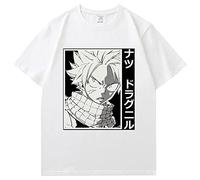 xhomeshop Fairy Tail T-Shirt Natsu Cartoon Cosplay T-Shirt Hommes Et Femmes Casual Pull Lucy Happy À Manches Courtes Anime Fan's Clothing