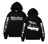 xhomeshop Manga Movie Initial D Classic Initial D Vêtements Takumi Fujiwara Hoodie Fujiwara Tofu Shop Top imprimé AE86 Takumi Fujiwara Red Suns Pullover
