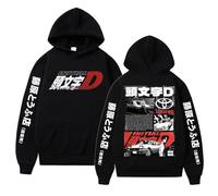 xhomeshop Manga Movie Initial D Classic Initial D Vêtements Takumi Fujiwara Hoodie Fujiwara Tofu Shop Top imprimé AE86 Takumi Fujiwara Red Suns Pullover