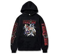 xhomeshop Sweat à Capuche Fairy Tail Hommes Femmes Fairy Tail Personnage imprimé Sweat à Capuche Anime Harajuku Pull à Capuche Fairy Tail Natsu Erza Lucy Gray Happy