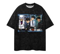 xhomeshop T-Shirt Anime Detective Conan Unisex Anime Imprimé Manches Courtes Loose Casual Top Retro Trend Harajuku Style T-Shirt Anime Fan Apparel Case Closed T-Shirt...