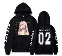 xhomeshop Unisexe Sweat à Capuche Darling in The FRANXX Japonais Harajuku Pull à Capuche décontracté Anime Zero Two Sweat imprimé avec Poche Kangourou