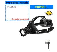 Xhp90.3 - Lampe Frontale Portable 2021 Cob Et , Rechargeable Par Usb, Puissante Lampe Torche Zoom 18650