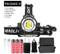Xhp90cob Et Cadeau - Lampe Frontale Haute Puissance Xhp90.3 + Cob 400000, Alimentée Par Usb Led, Rechargeable, Fonction Zoom, Idéale Pour La Pêche, Phare Led Lumens, 18650