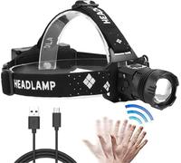 Xhp99 Rechargeable Led Head Torch Bright 10000 Lumens With Motion Sensor Waterproof Zoomable 5 Modes For Running, Camping, Children, Reading, Hiking, Diy